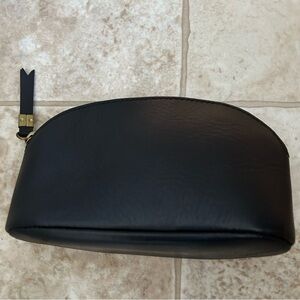 New Madewell Black Leather Make Up Pouch